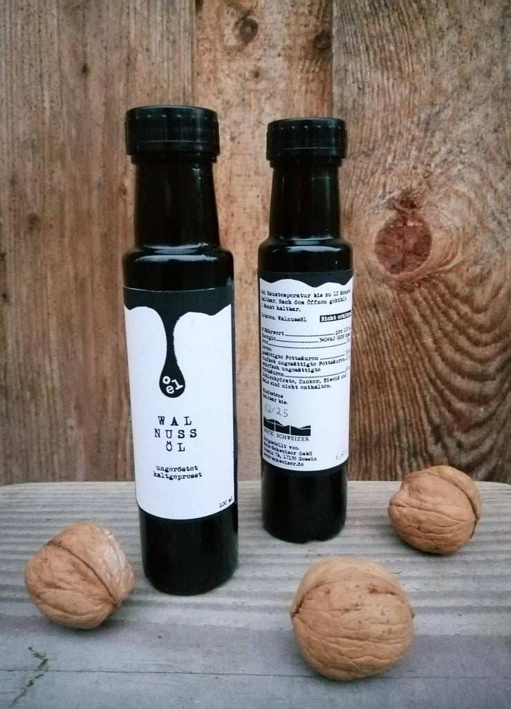 Kaltgepresstes Walnussöl - 5 x 100 ml / Garten Meden Mang Gessin