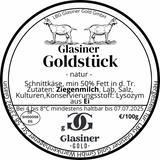 Glasiner Goldstück - italienische Kräuter- Ziegenschnittkäse vakuumiert und etikettiert 