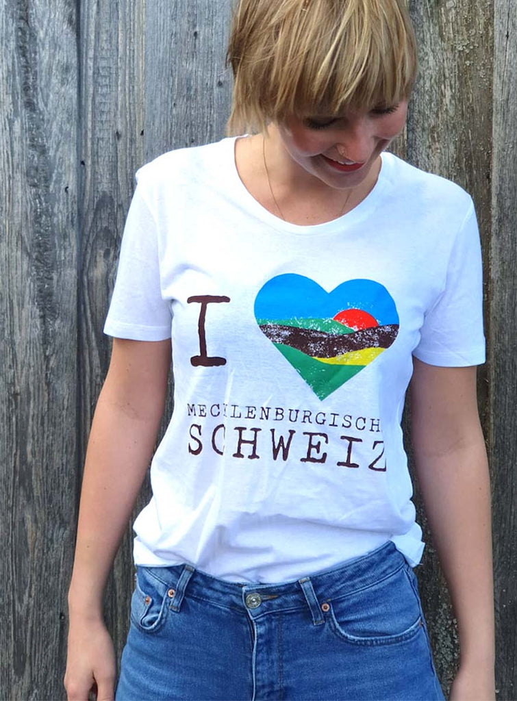 T Shirt, I love Mecklenburgische Schweiz, Größe S